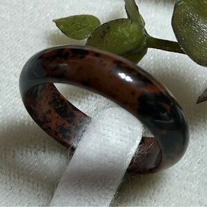 Speckled Brown Black Marbled Resin ring
